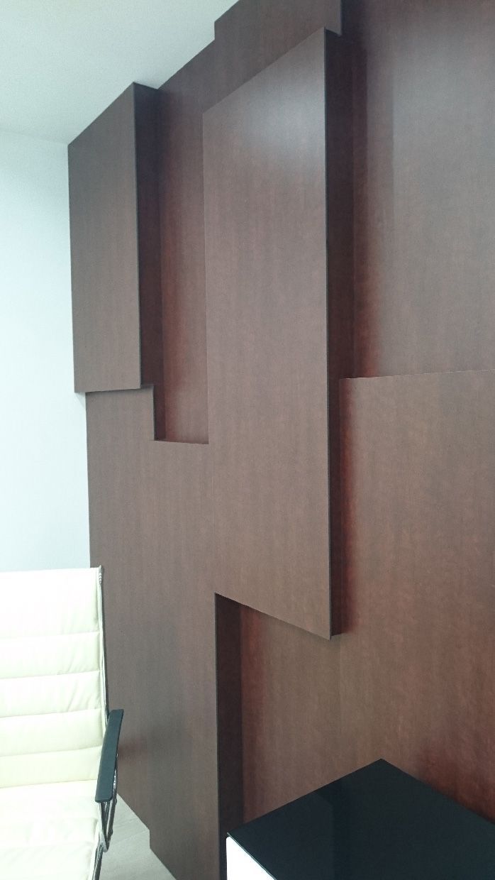 Объемные стены из HPL-панелей со скрытой дверью для кабинетов